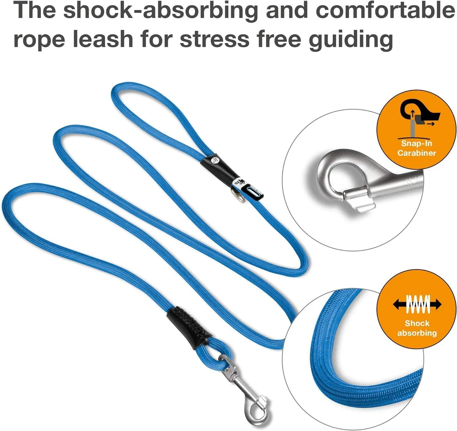 Stretch Comfort Leash Blue M