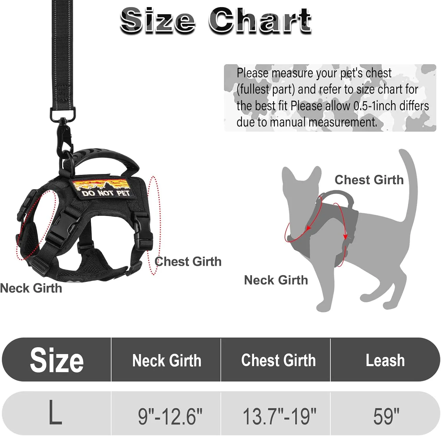 Tactical Cat Harness and Leash for Walking Esacpe Proof,Adjustable Soft Mesh Large Cat Vest with Rubber Handle Easy to Control,Molle Patches