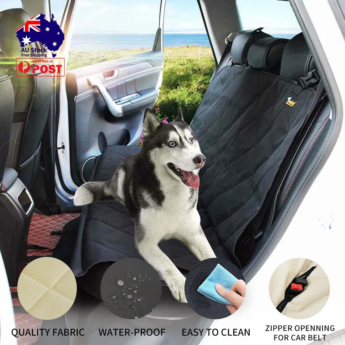 Triple Layers Dog Back Car Seat Cover Protector Hammock Noslip Pet Mat Cargo