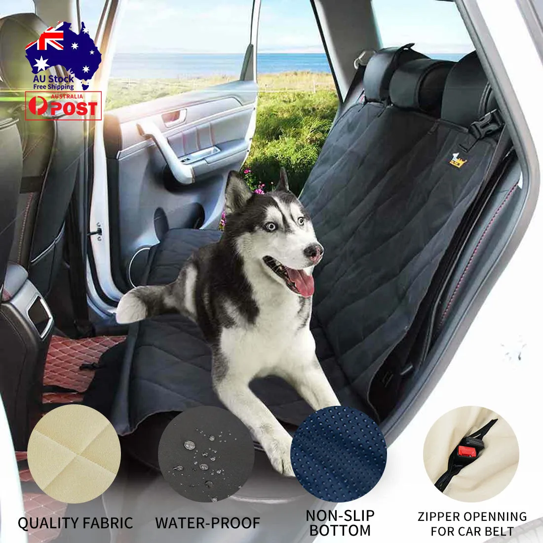 Triple Layers Dog Back Car Seat Cover Protector Hammock Noslip Pet Mat Cargo