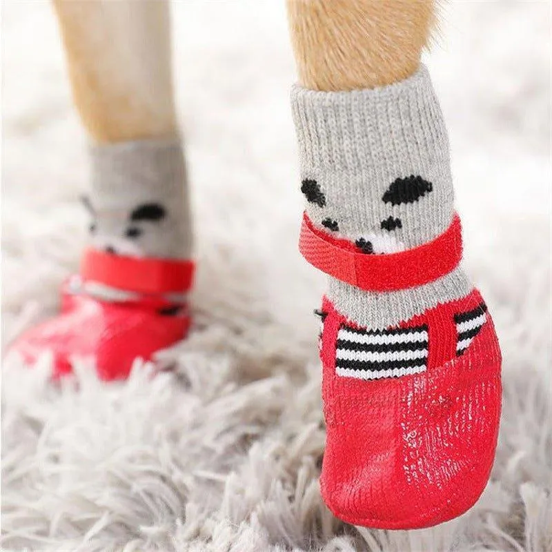 Waterproof Puppy Socks - 4 PCS Breathable Dog Shoes