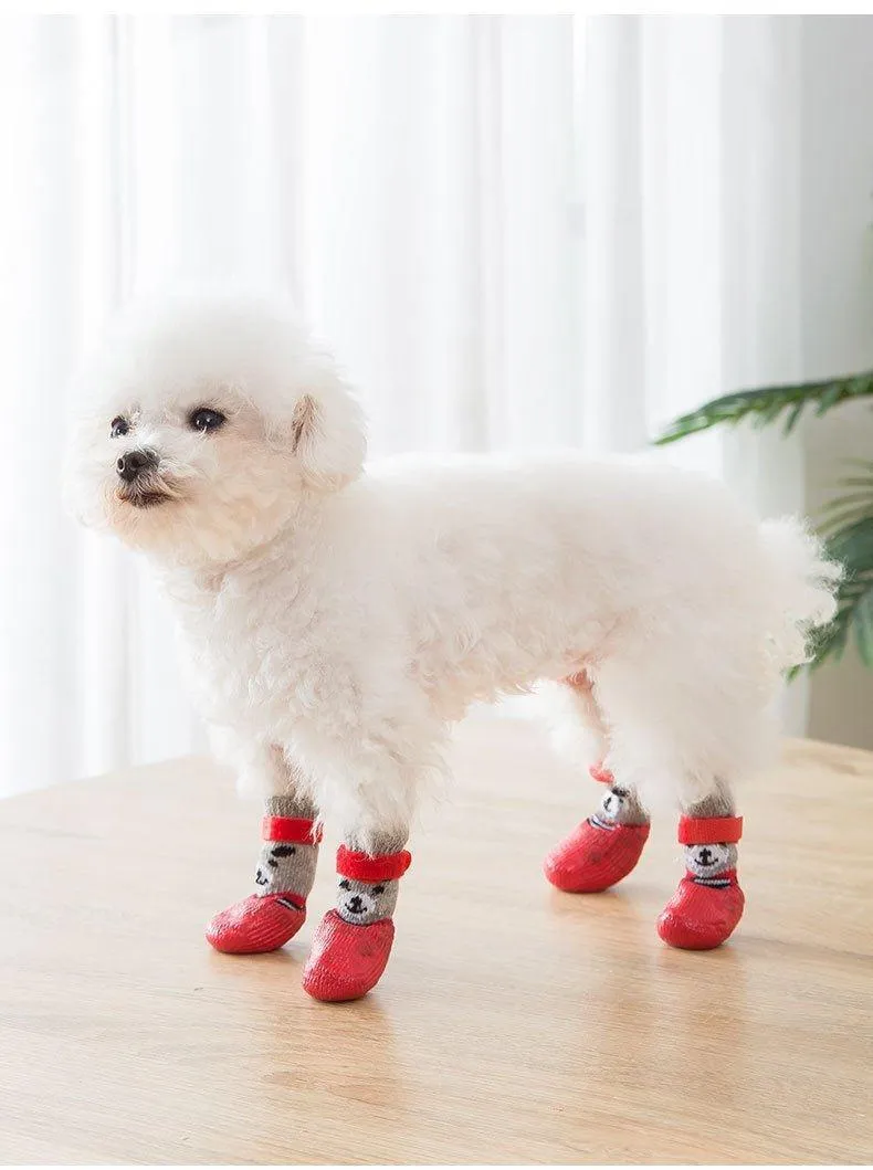 Waterproof Puppy Socks - 4 PCS Breathable Dog Shoes
