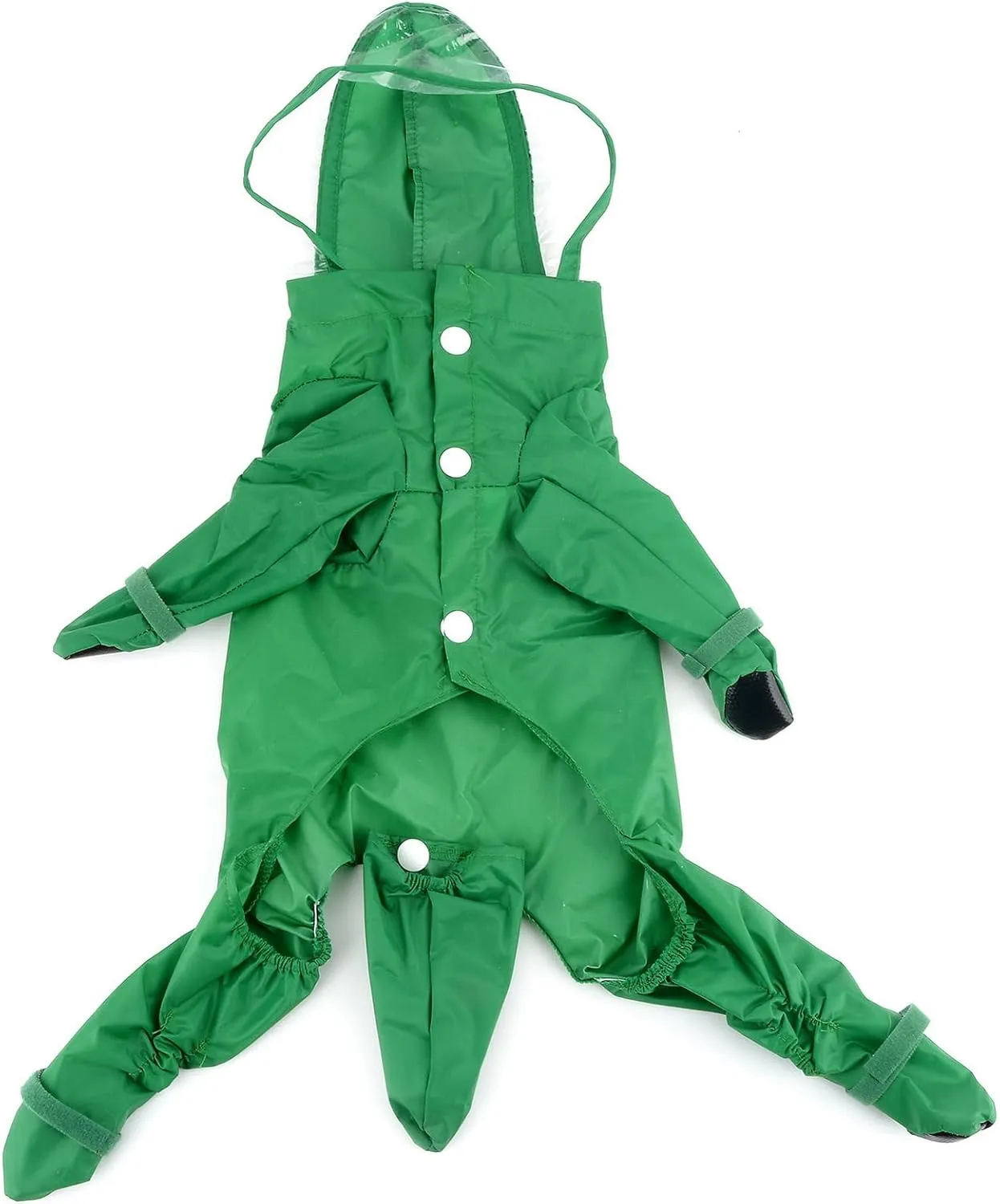 Zunea Waterproof Dog Raincoat with Hood for Small Dogs Rain Poncho Jumpsuit with Rain Boots Puppy Hooded Slicker Rainwear Four-Legged Pet Rain Jacket for Walking Green S
