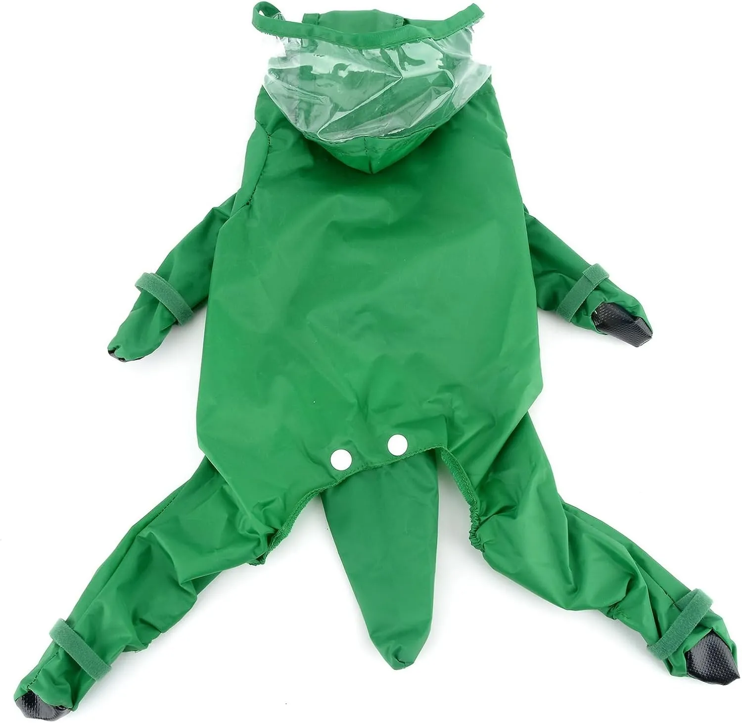 Zunea Waterproof Dog Raincoat with Hood for Small Dogs Rain Poncho Jumpsuit with Rain Boots Puppy Hooded Slicker Rainwear Four-Legged Pet Rain Jacket for Walking Green S