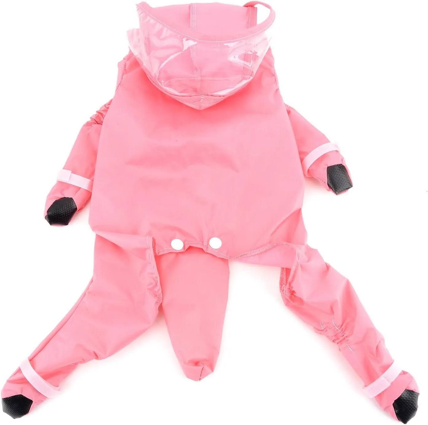 Zunea Waterproof Dog Raincoat with Hood for Small Dogs Rain Poncho Jumpsuit with Rain Boots Puppy Hooded Slicker Rainwear Four-Legged Pet Rain Jacket for Walking Pink S